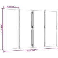 Divisorio a 4 Pannelli Grigio Chiaro 280x180 cm 4003356