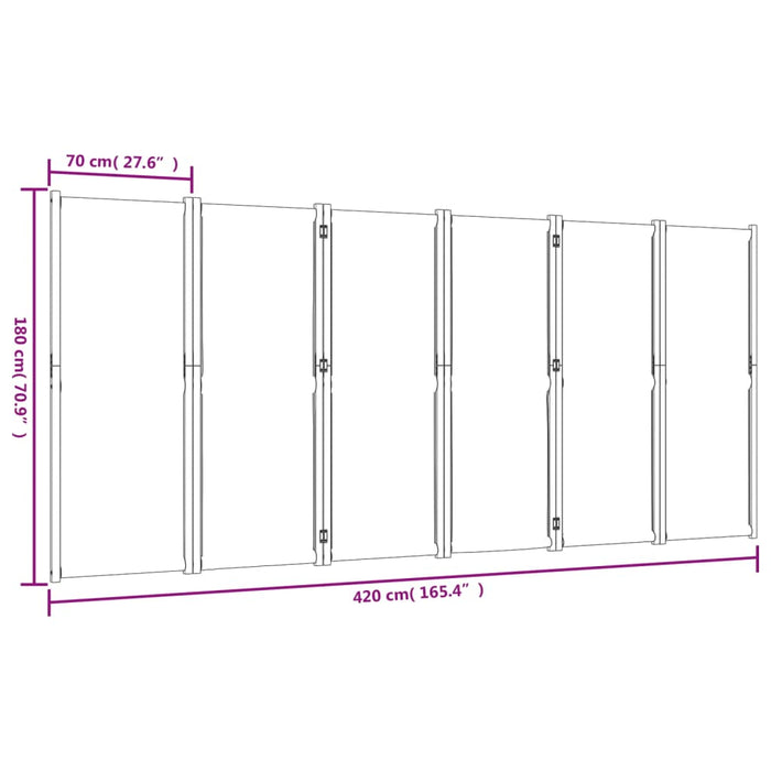 Divisorio a 6 Pannelli Blu Scuro 420x180 cm 4003362