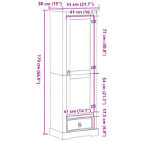 Armadio Corona 55x38x170 cm in Legno Massello di Pino 4002767