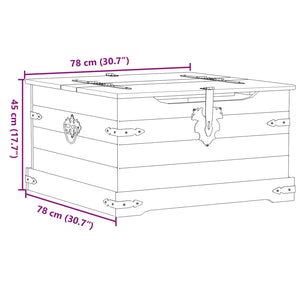 Scatola Portaoggetti Corona 78x78x45 cm Legno Massello di Pino 4002771