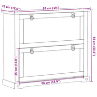 Scarpiera Corona 99x32x85 cm in Legno Massello di Pino 4002785