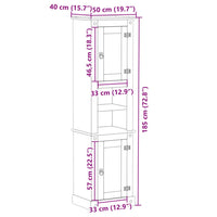 Mobile da Bagno Corona 50x40x185 cm in Legno Massello di Pino 4002792