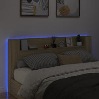 Testiera con Contenitore a LED Rovere Sonoma 200x16,5x103,5 cm 839268