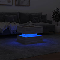 Tavolino da Salotto con Luci LED Grigio Sonoma 50x50x40 cm 839859