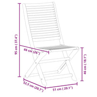 Sedie da Giardino Pieghevoli 2 pz in Legno Massello di Acacia 367696