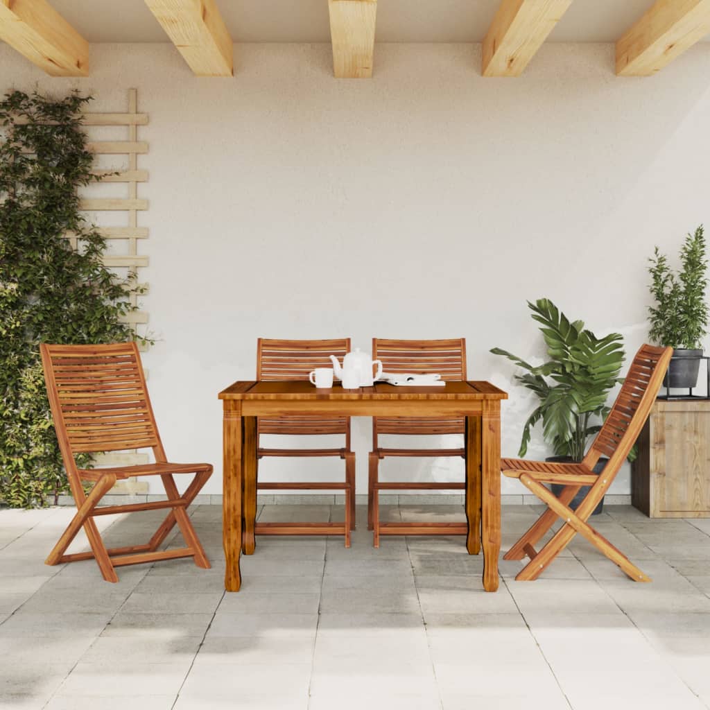 Sedie da Giardino Pieghevoli 4pz in Legno Massello di Acacia 367697