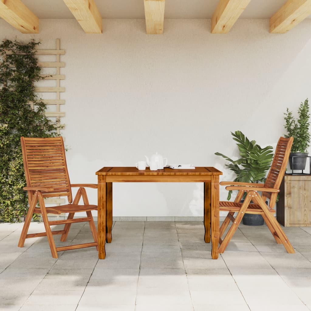 Sedie Giardino Pieghevoli Reclinabili 2pz Legno Massello Acacia 367699