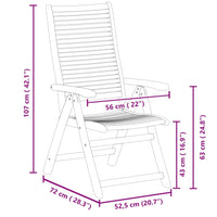 Sedie Giardino Pieghevoli Reclinabili 2pz Legno Massello Acacia 367699