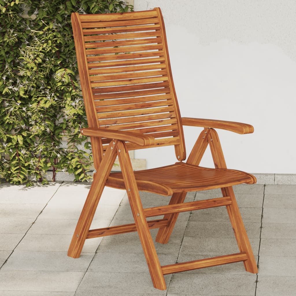 Sedie Giardino Pieghevoli Reclinabili 2pz Legno Massello Acacia 367699