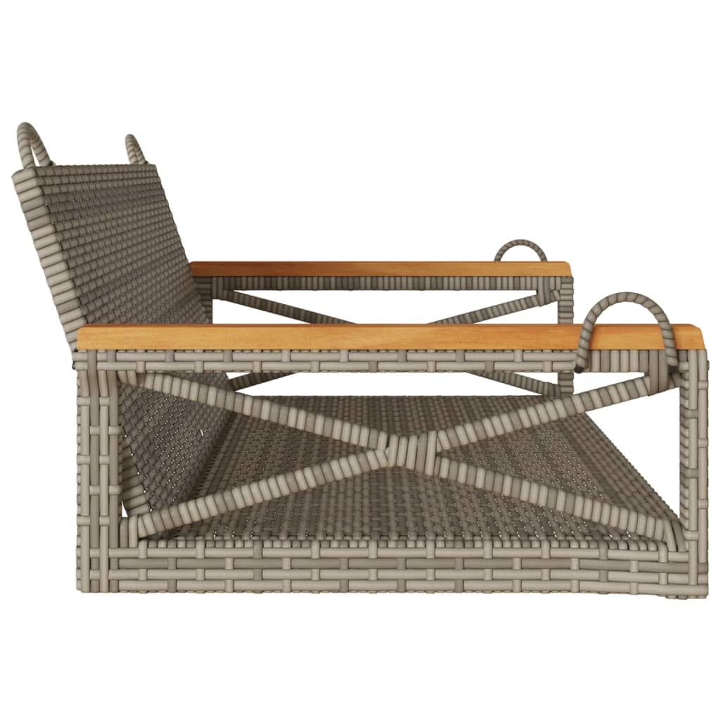 Panchina Dondolo Grigia 109x62x40 cm in Polyrattan 368153