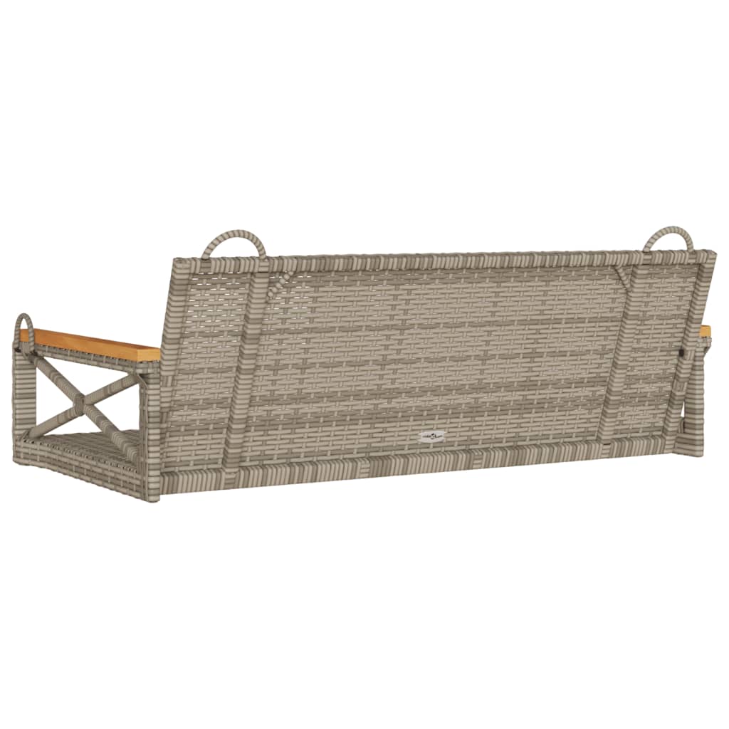 Panchina Dondolo Grigia 109x62x40 cm in Polyrattan 368153