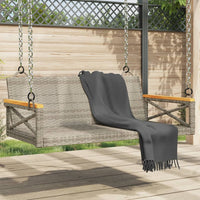 Panchina Dondolo Grigia 109x62x40 cm in Polyrattan 368153