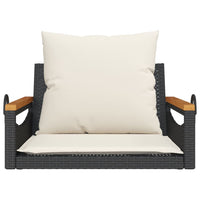 Panchina a Dondolo con Cuscini Nera 63x62x40 cm in Polyrattan 368164