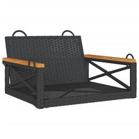 Panchina a Dondolo Nera 63x62x40 cm in Polyrattan 368170