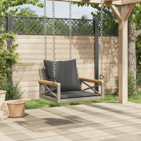 Panchina Dondolo con Cuscini Grigia 63x62x40 cm in Polyrattan 368174