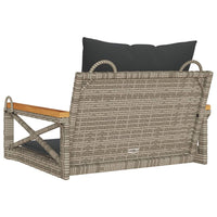 Panchina Dondolo con Cuscini Grigia 63x62x40 cm in Polyrattan 368174