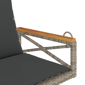 Panchina Dondolo con Cuscini Grigia 63x62x40 cm in Polyrattan 368174