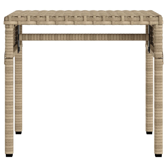 Lettino Prendisole con Baldacchino e Tavolino Beige Polyrattan 368201