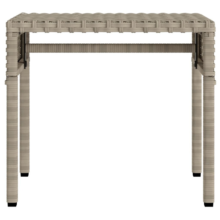 Lettino con Baldacchino e Tavolino Grigio Chiaro in Polyrattan 368202