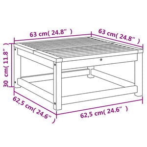 Tavolo da Giardino 63x63x30 cm in Legno Massello di Acacia 366493