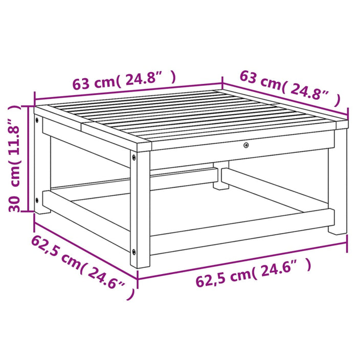 Tavolo da Giardino 63x63x30 cm in Legno Massello di Acacia 366493