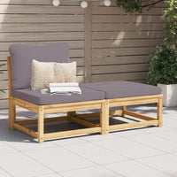 Set Mobili da Giardino 3pz con Cuscini Legno Massello di Acacia 366497