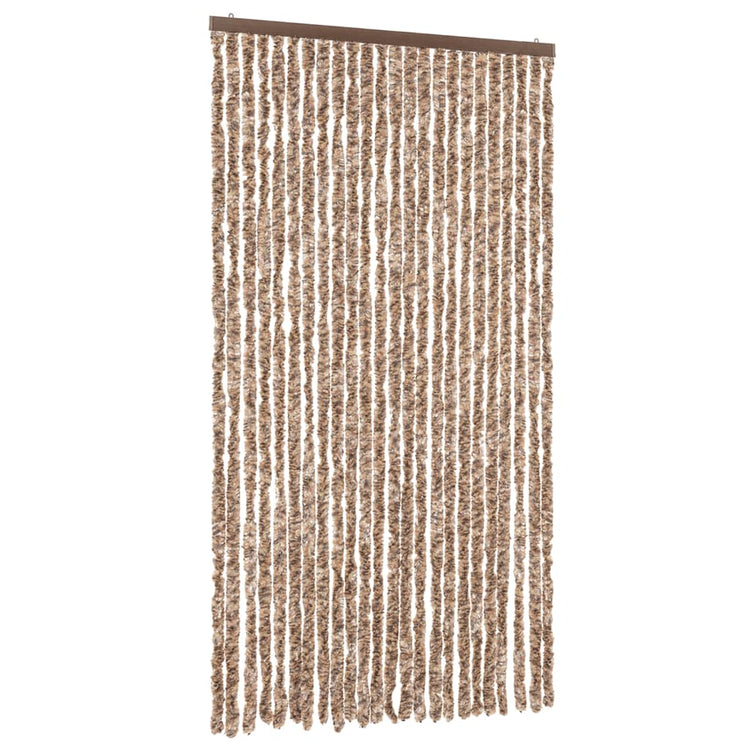 Tenda Antimosche Beige e Marrone Scuro 100x230 cm in Ciniglia 377324