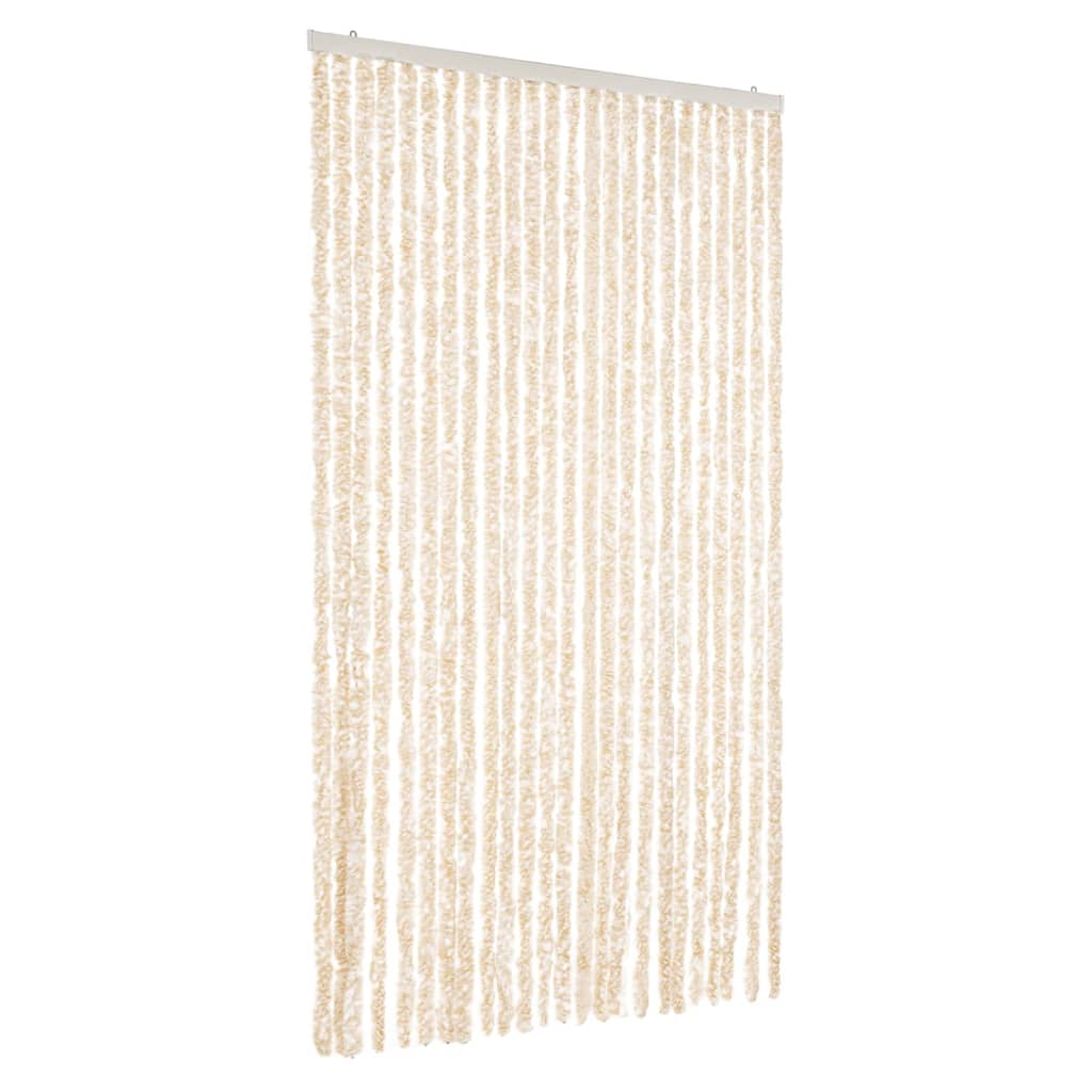 Tenda Antimosche Beige e Bianca 100x200 cm in Ciniglia 377343