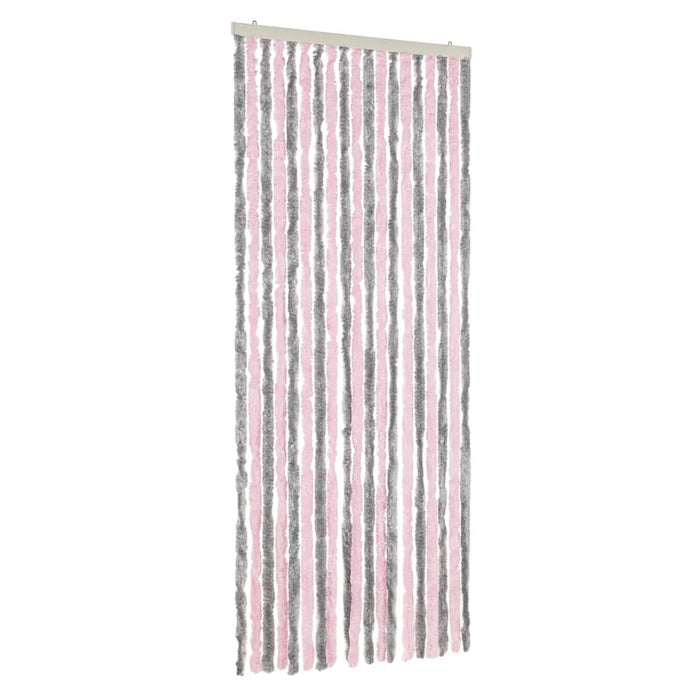 Tenda Antimosche Grigio Argento e Rosa 56x185 cm in Ciniglia 377360