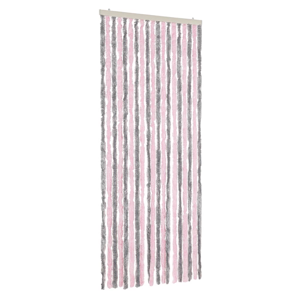 Tenda Antimosche Grigio Argento e Rosa 56x200 cm in Ciniglia 377361