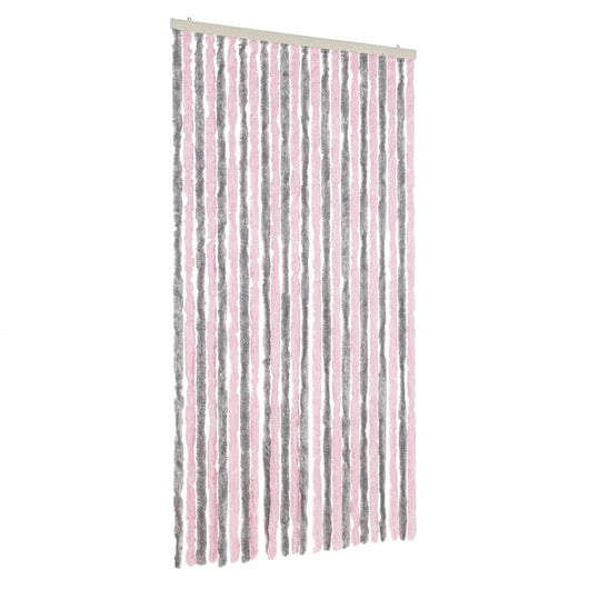 Tenda Antimosche Grigio Argento e Rosa 100x200 cm in Ciniglia 377364