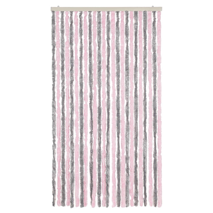 Tenda Antimosche Grigio Argento e Rosa 100x200 cm in Ciniglia 377364