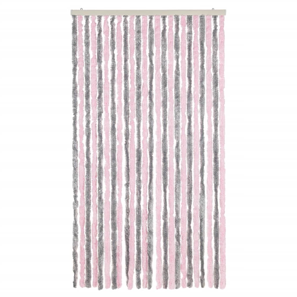 Tenda Antimosche Grigio Argento e Rosa 100x220 cm in Ciniglia 377365