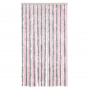 Tenda Antimosche Grigio Argento e Rosa 100x220 cm in Ciniglia 377365