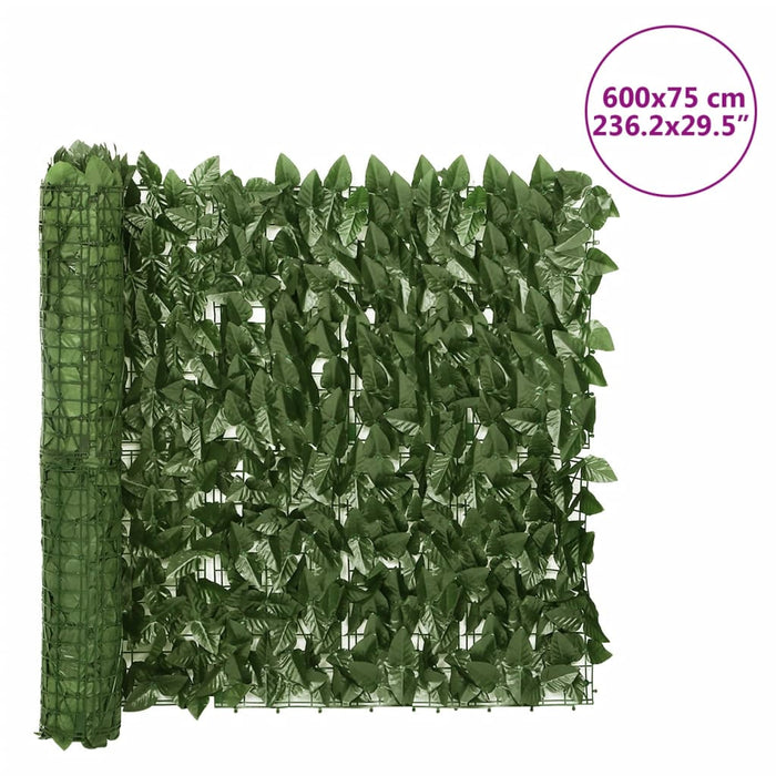 Schermo Privacy da Balcone con Foglie Verde Scuro 600x75 cm 3216422