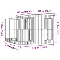 Voliera con Estensione Argento 290x303x216 cm in Acciaio 3216427