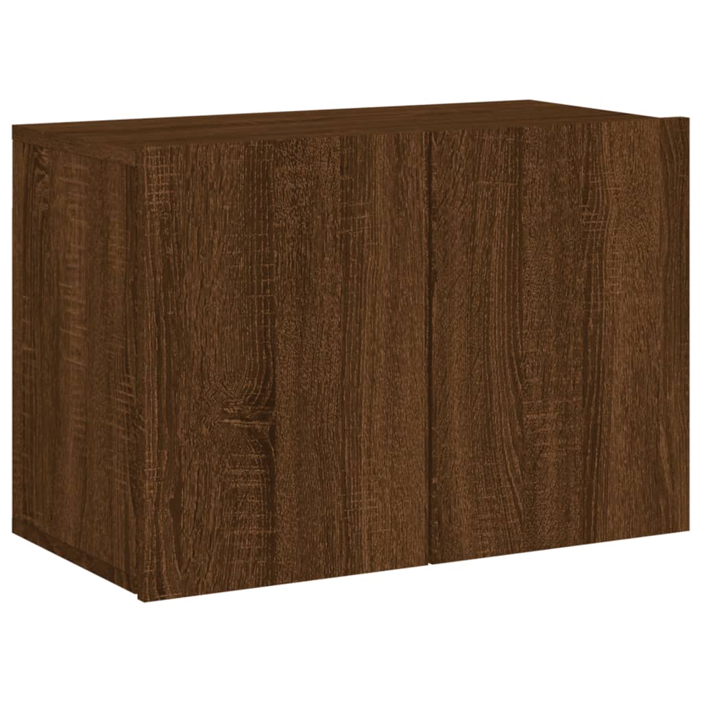 Mobili TV a Muro 6pz Rovere Marrone in Legno Multistrato 3216445