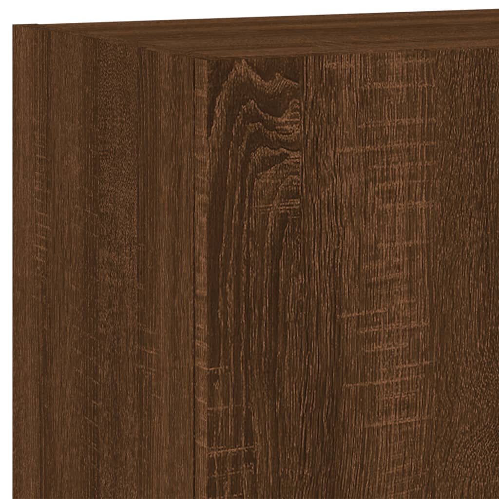 Mobili TV a Muro 6pz Rovere Marrone in Legno Multistrato 3216445