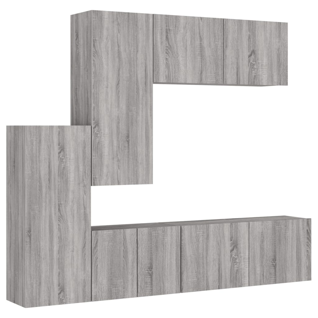 Mobili TV a Muro 5pz Grigio Sonoma in Legno Multistrato 3216494