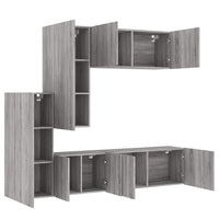 Mobili TV a Muro 5pz Grigio Sonoma in Legno Multistrato 3216494