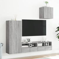 Mobili TV a Muro 4pz Grigio Sonoma in Legno Multistrato 3216505