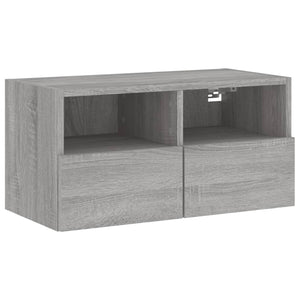 Mobili TV a Muro 4pz Grigio Sonoma in Legno Multistrato 3216505