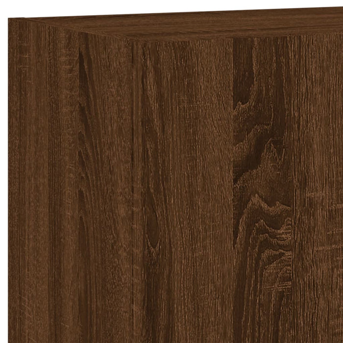 Mobili TV a Muro 5pz Rovere Marrone in Legno Multistrato 3216524