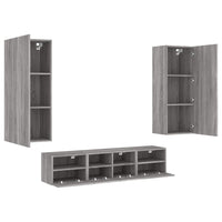 Mobili TV a Muro 5pz Grigio Sonoma in Legno Multistrato 3216544