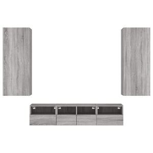 Mobili TV a Muro 5pz Grigio Sonoma in Legno Multistrato 3216544