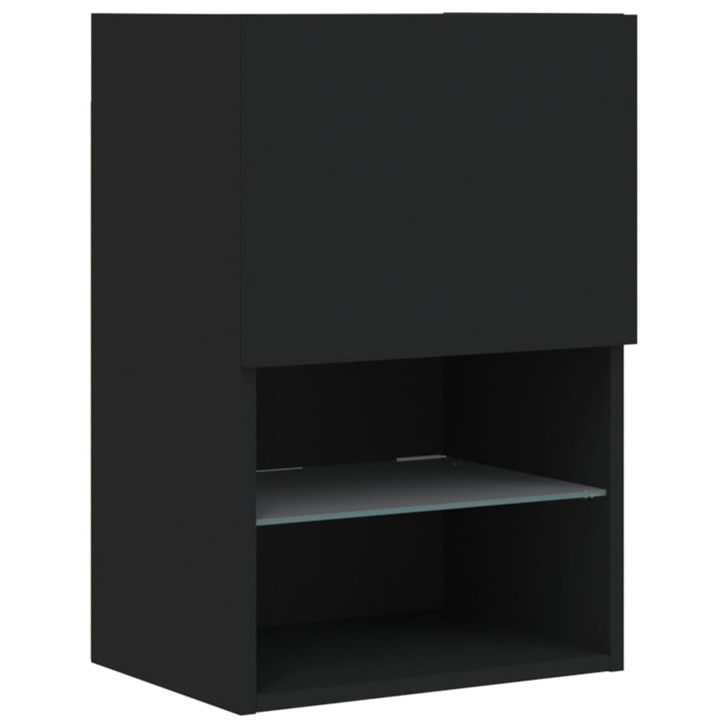 Set Mobili TV a Muro 6 pz con Luci LED Nero 3216751