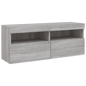 Set Mobili TV a Muro 6 pz con Luci LED Grigio Sonoma 3216755