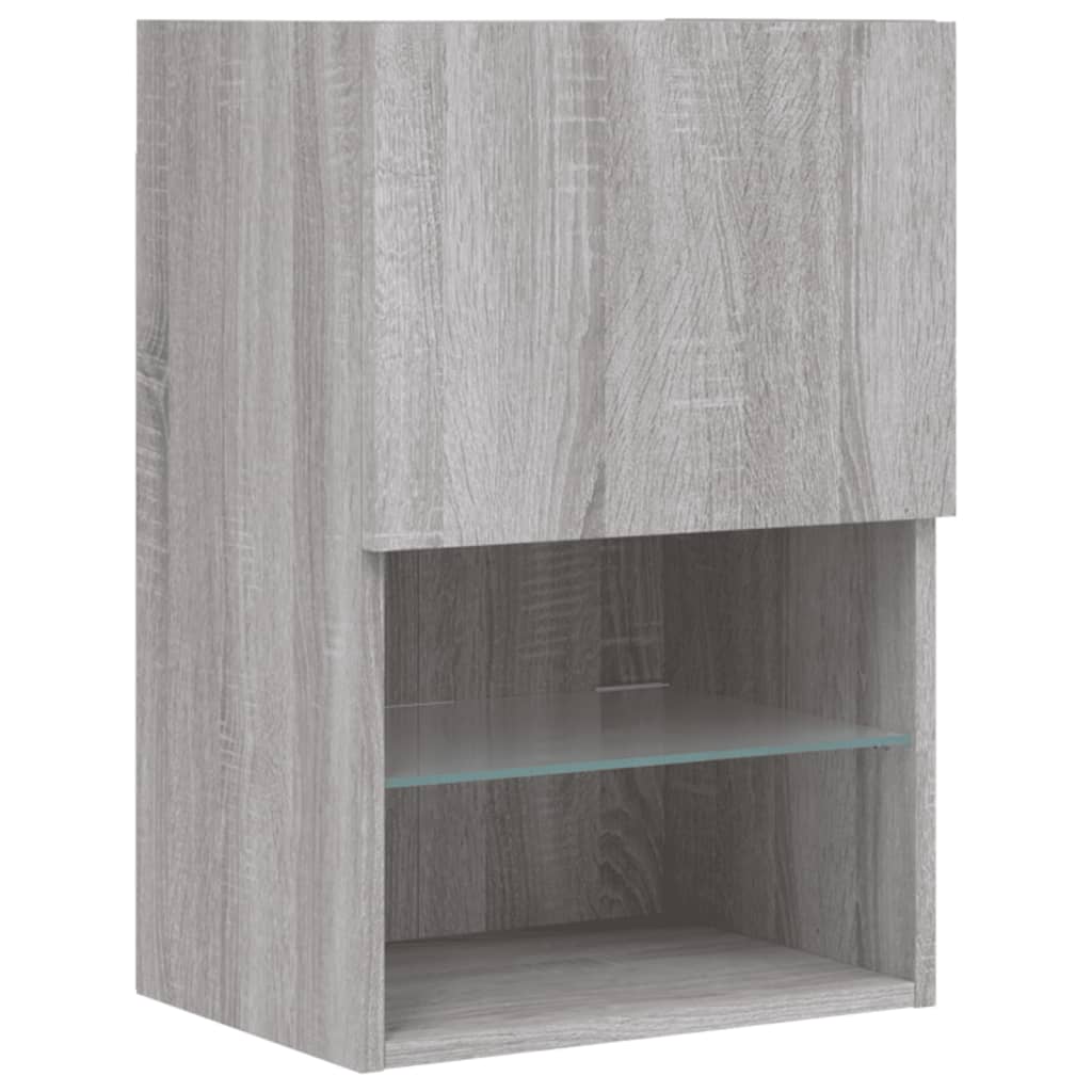 Set Mobili TV a Muro 6 pz con Luci LED Grigio Sonoma 3216755