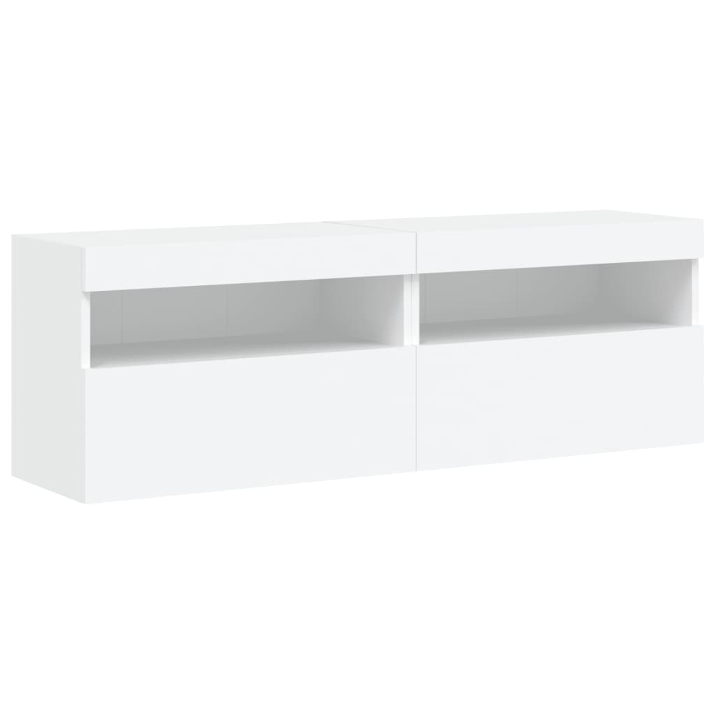 Set Mobili TV a Muro 7 pz con Luci LED Bianco 3216778