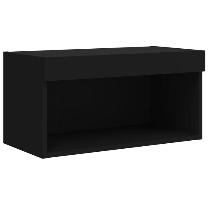 Set Mobili TV a Muro 6 pz con Luci LED Nero 3216798